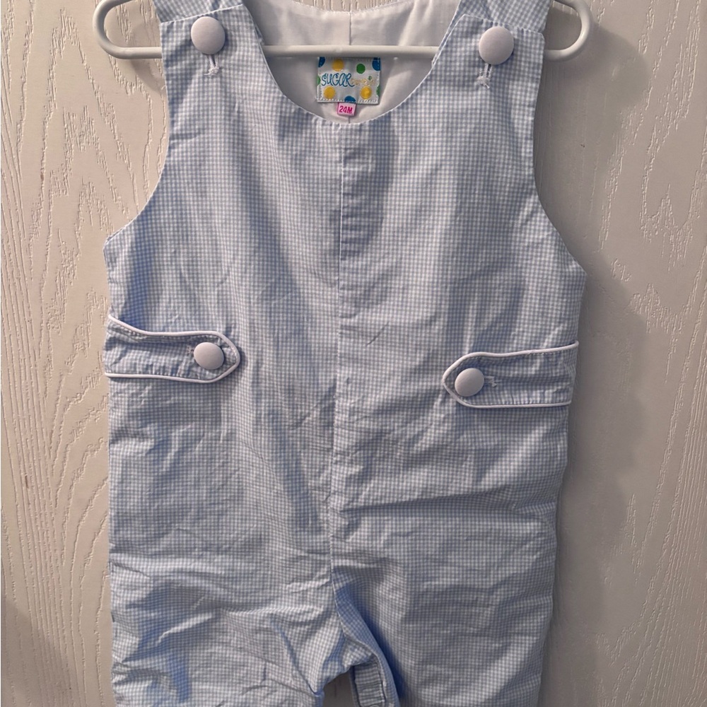 Sugar Blue Gingham Kids One Piece